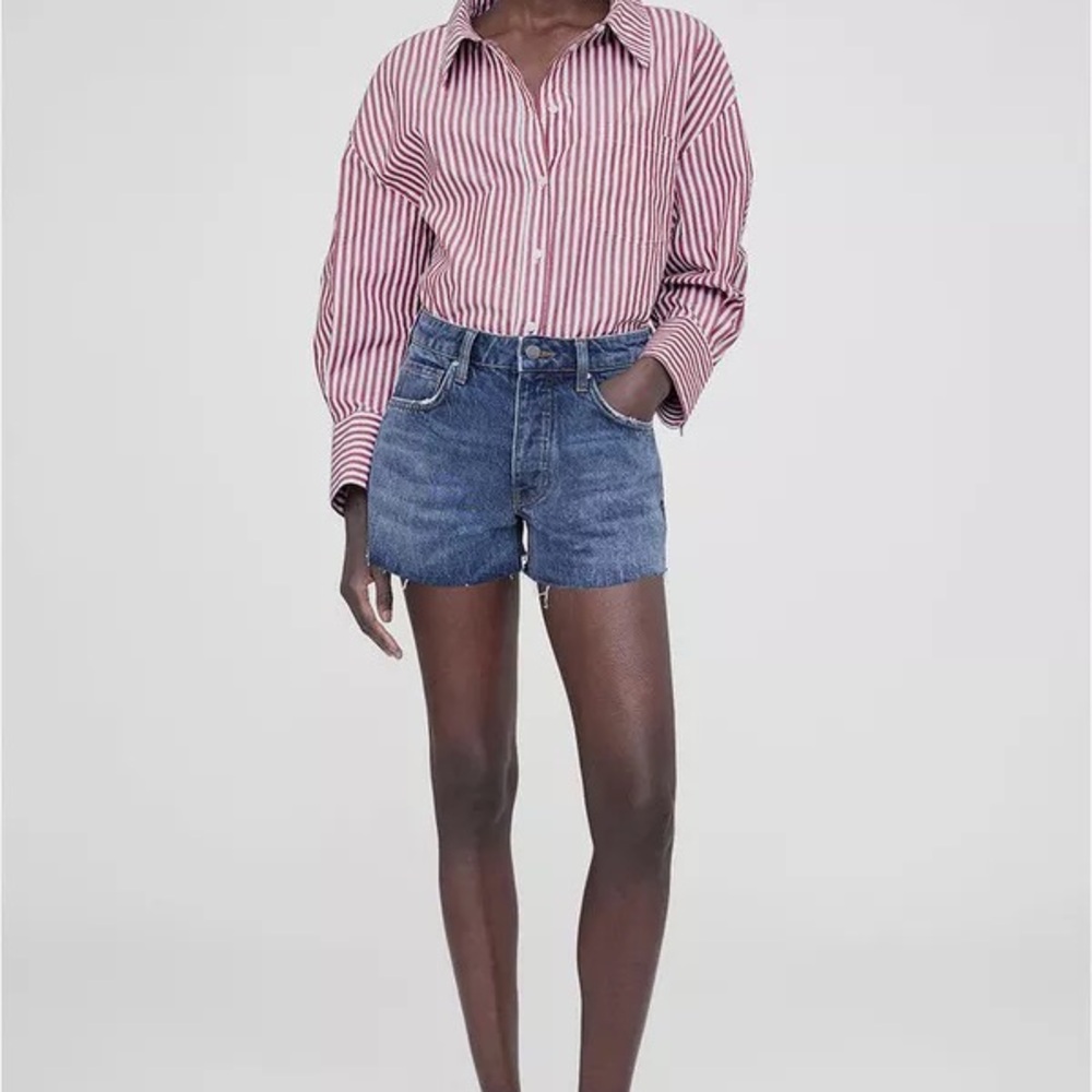 Anine Bing Red and White Striped Blouse